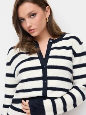 NWT - Cider Navy & Ivory Striped Cardigan